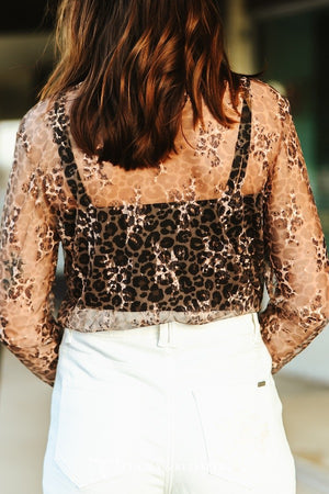 Wild Whisper Sheer Leopard Mesh Top