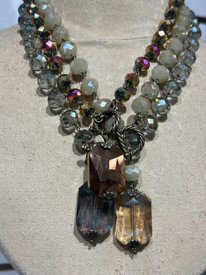 Drops of Jupiter Faceted Crystal Toggle Necklace (custom made to order)