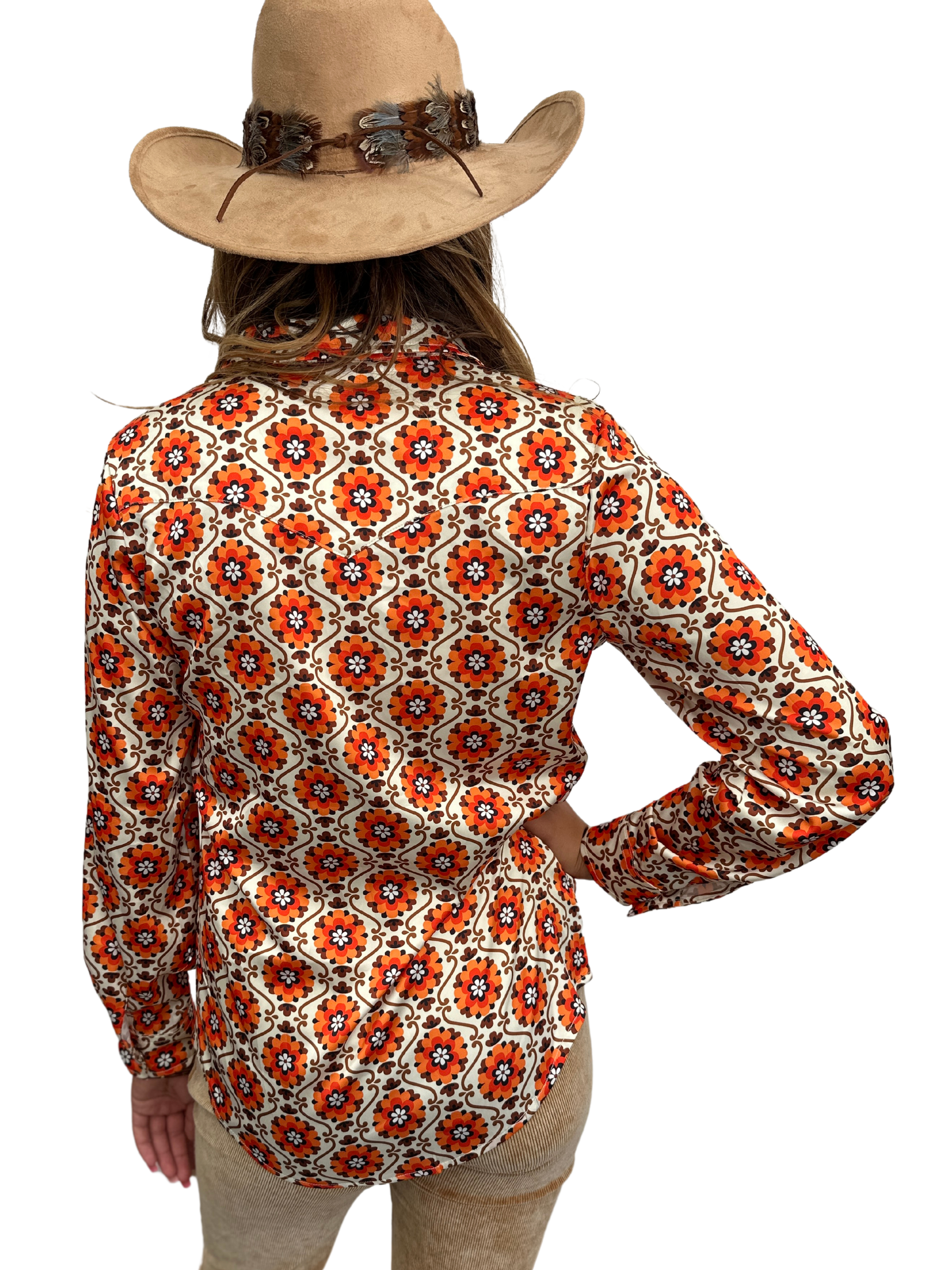 Going To California Large Poppy Flower Zipper Front Blouse~ PREORDER 11/15