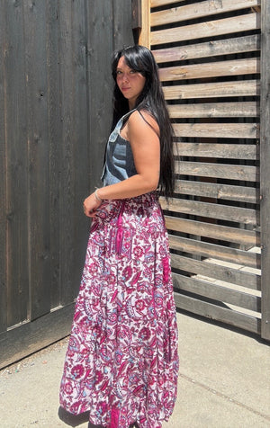 Althea Flowy Tiered Long Skirt