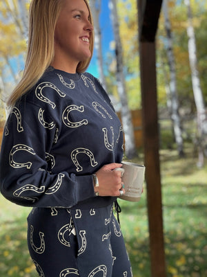 Lucky Lounger Horseshoe Print Sweat Set