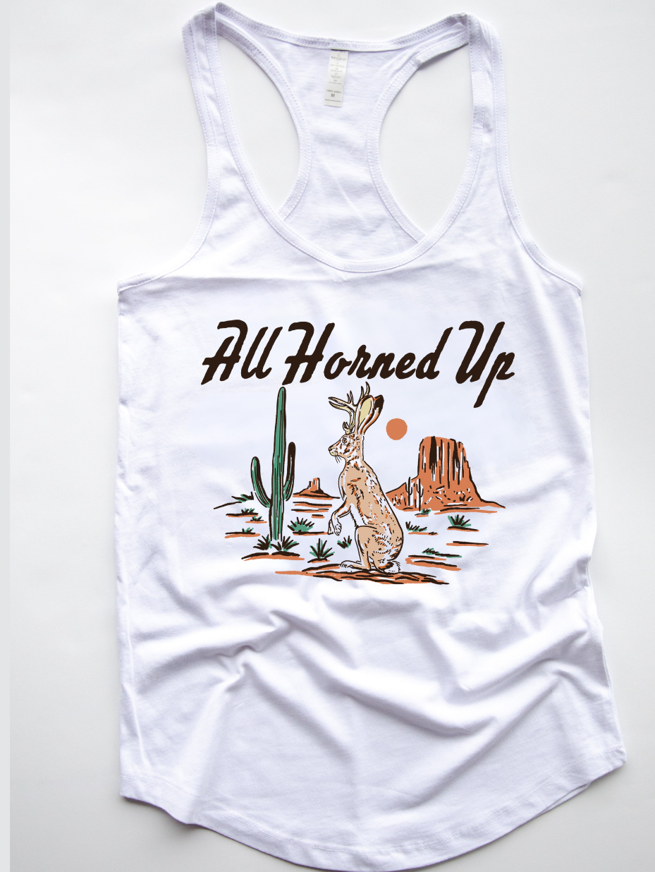 All Horned Up Racer Back Tank Top (made to order) RBR