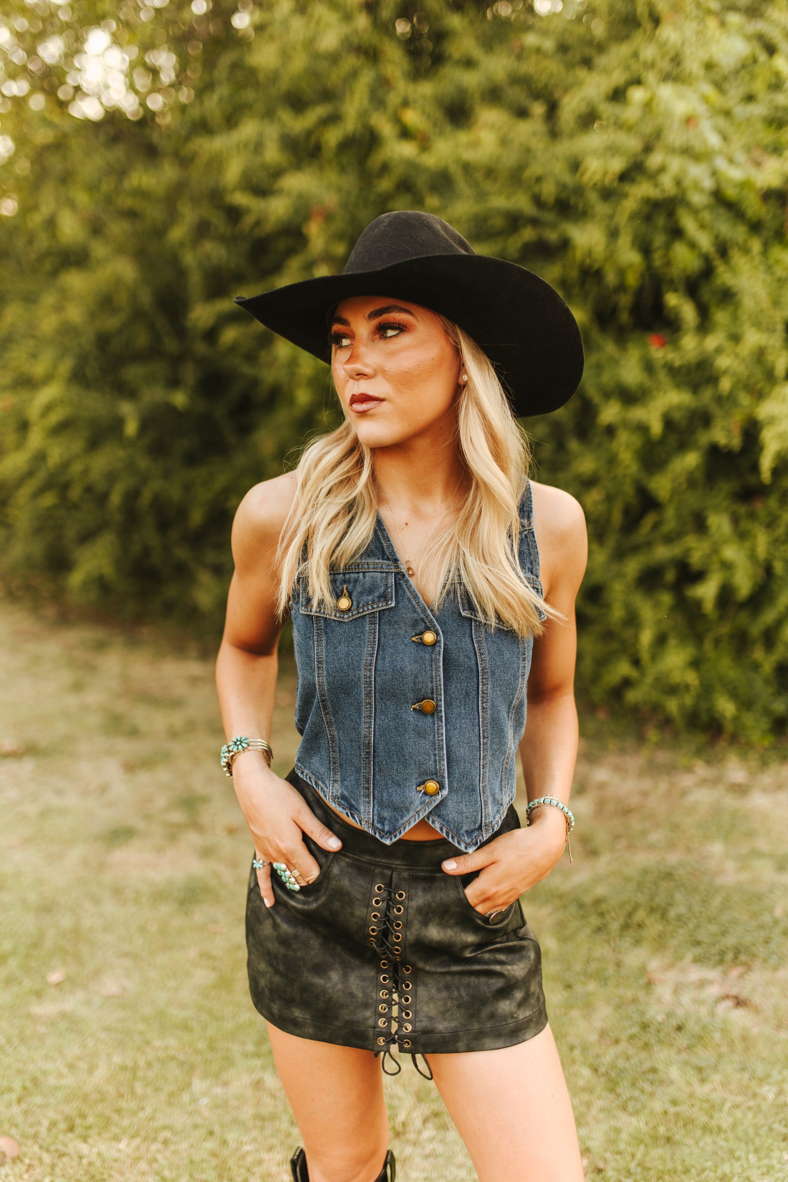 Denim Princess Corset Denim Vest