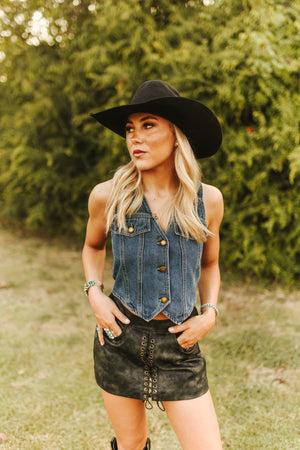 Denim Princess Corset Denim Vest