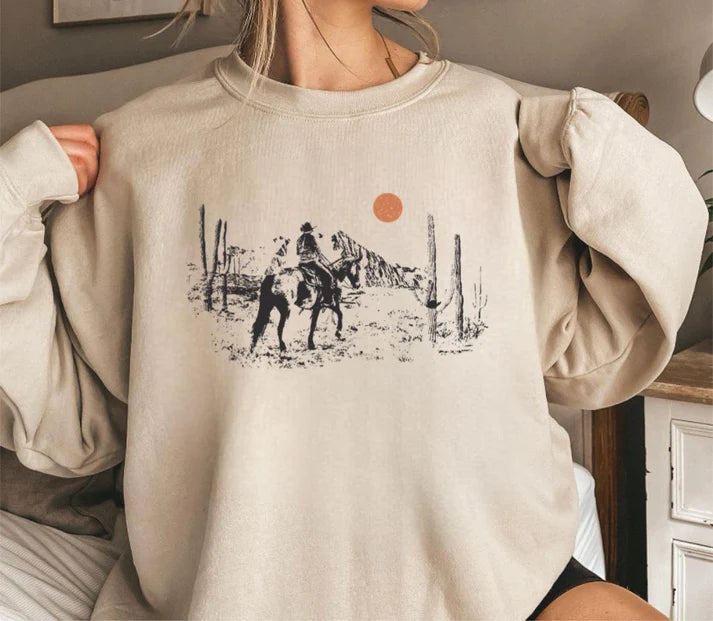 Desert Cowboy Graphic Tee Or Sweatshirt (made 2 order) WR