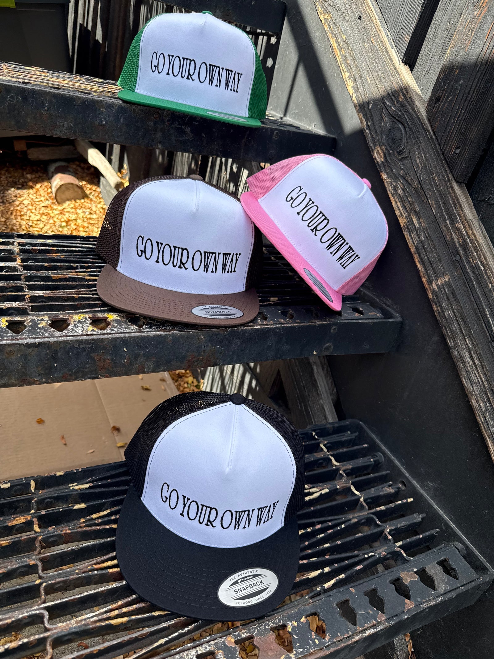 Go Your Own Way Embroidered Trucker Hat
