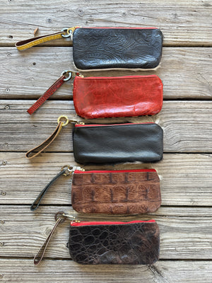 KurtMen Hair on Hide Embellished Leather Wristlet  Clutches &/or Wallets - Queen Bee's Closet