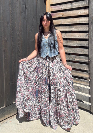 Althea Flowy Tiered Long Skirt