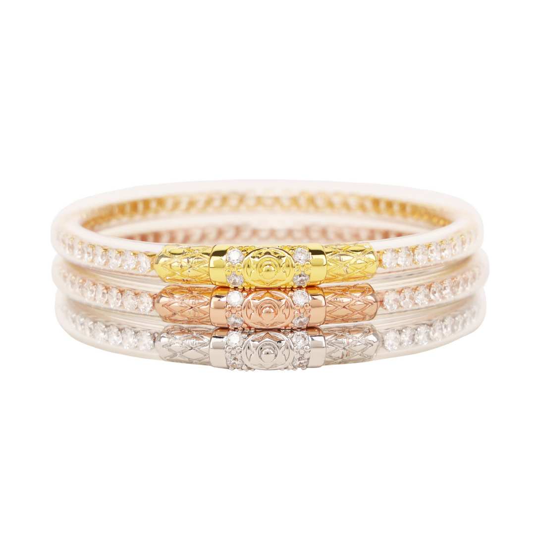 BuDhaGirl Three Queens All Weather Bangles® (AWB®) - Clear Crystal - Set of 3