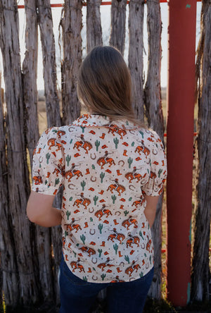 Bucking Around Button Up Blouse