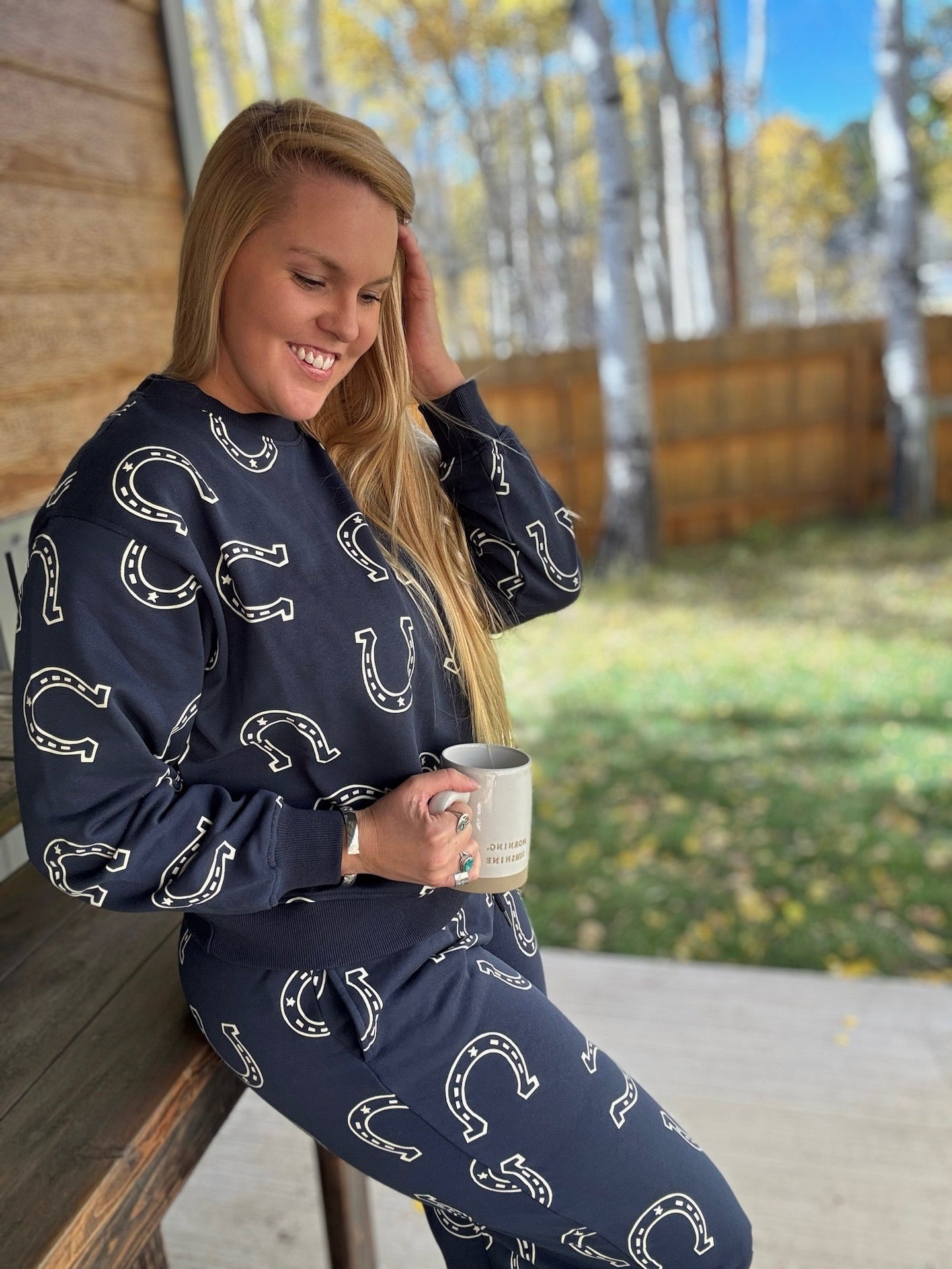 Lucky Lounger Horseshoe Print Sweat Set
