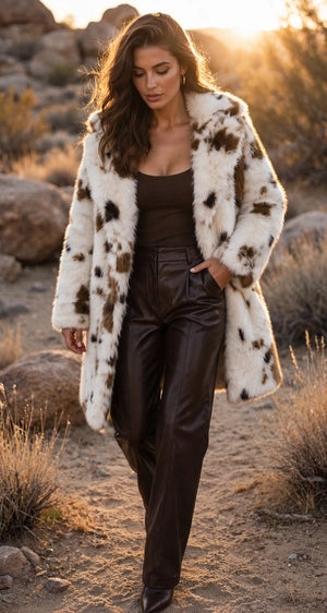 MOOve Over Cow Print Faux Fur Jacket