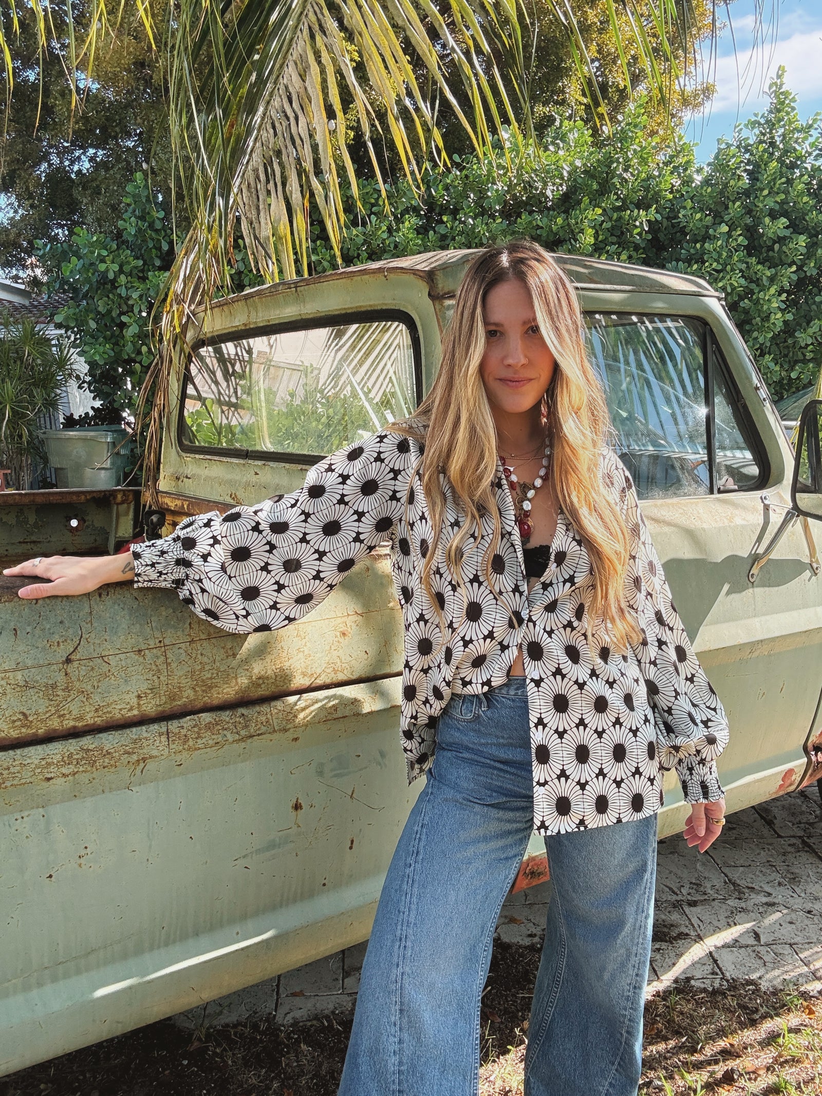 White Wedding Retro Floral Button Up Blouse PREORDER MAY 2026