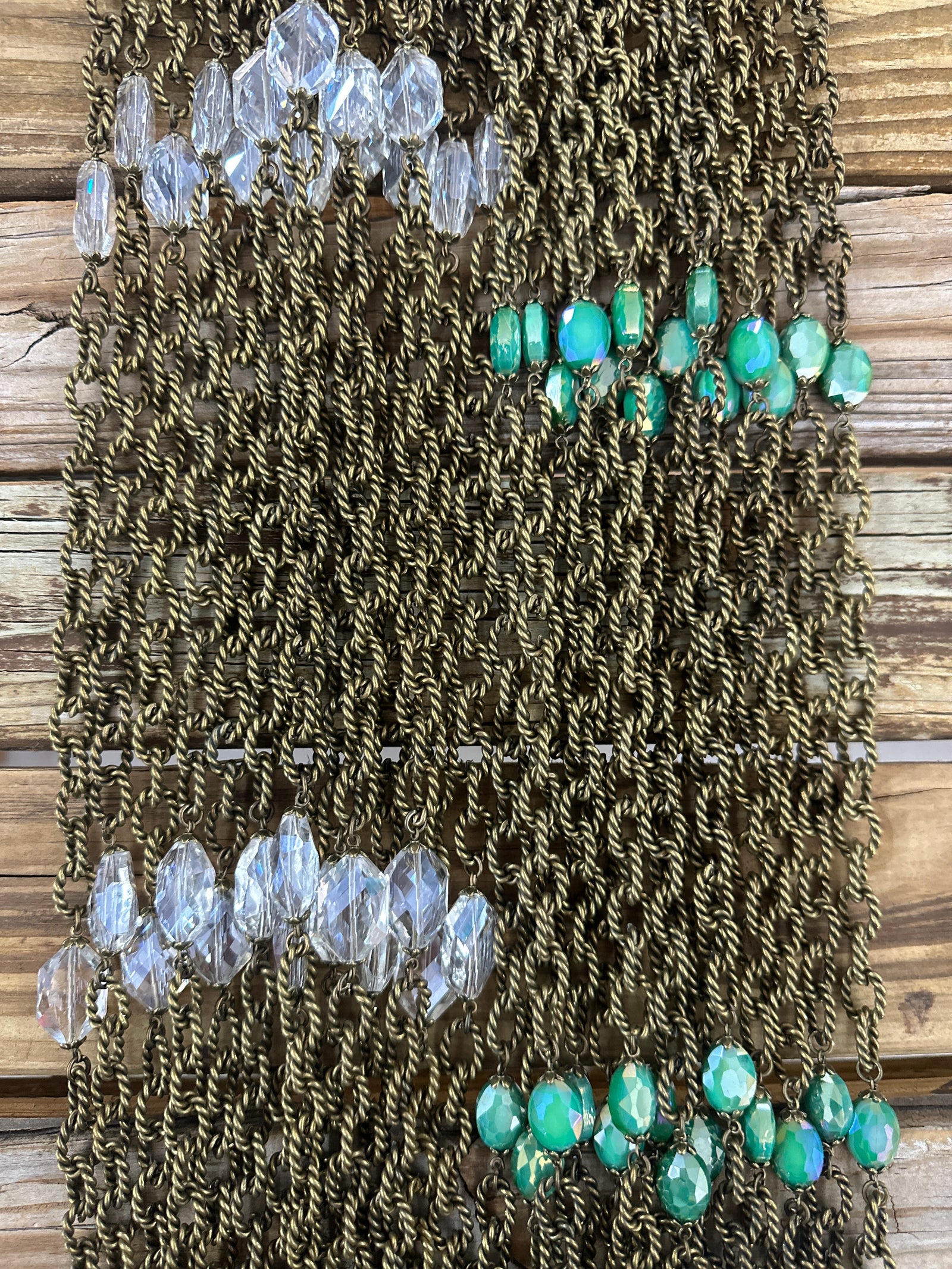 Constellations Chain & Faceted Crystal Lariat Necklace