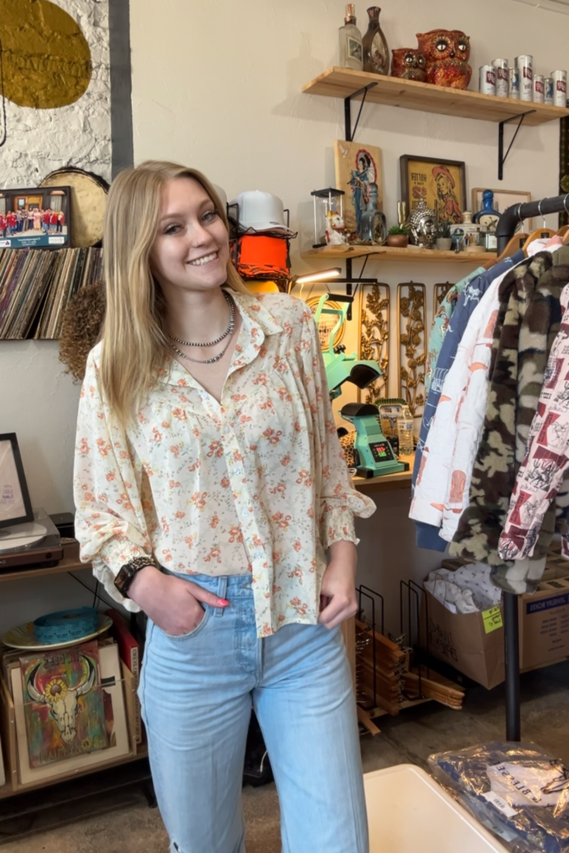 Spring Fling Floral Yoke Blouse