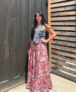 Althea Flowy Tiered Long Skirt