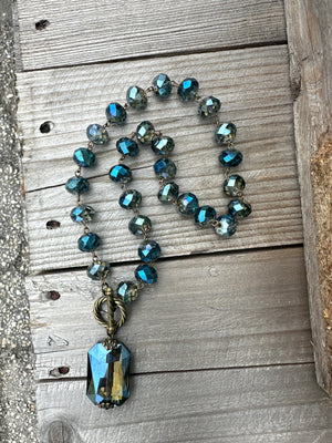 Drops of Jupiter Faceted Crystal Toggle Necklace (custom made to order)