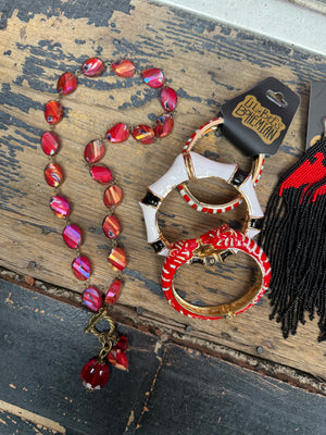 Lady In Red Drops of Jupiter Jewelry Set