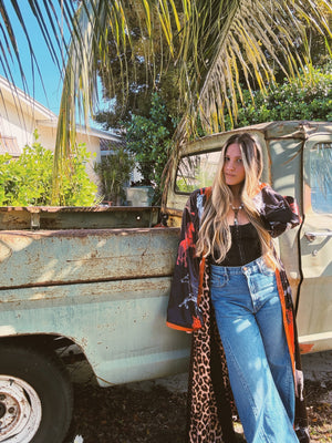 PREORDER Rebel Yell Horse & Leopard Print Reversible Duster PREORDER MARCH/APRIL 2026