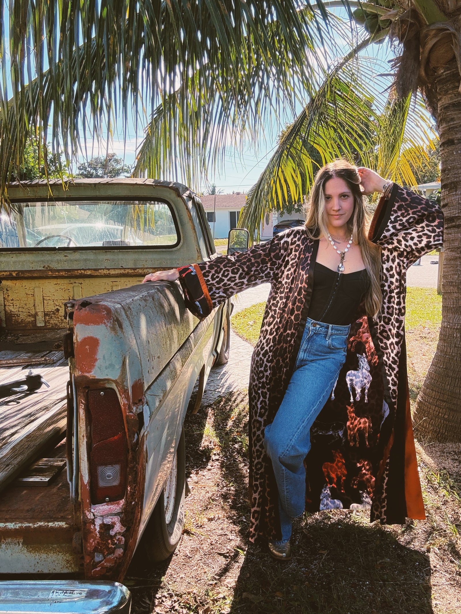 PREORDER Rebel Yell Horse & Leopard Print Reversible Duster PREORDER MARCH/APRIL 2026