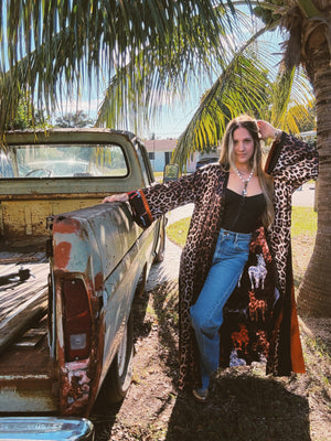 PREORDER Rebel Yell Horse & Leopard Print Reversible Duster PREORDER MARCH/APRIL 2026