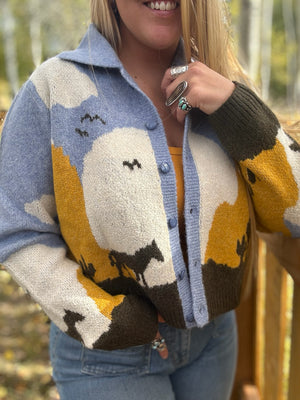Sunset Canyon Knit Horse Sweater Cardigan