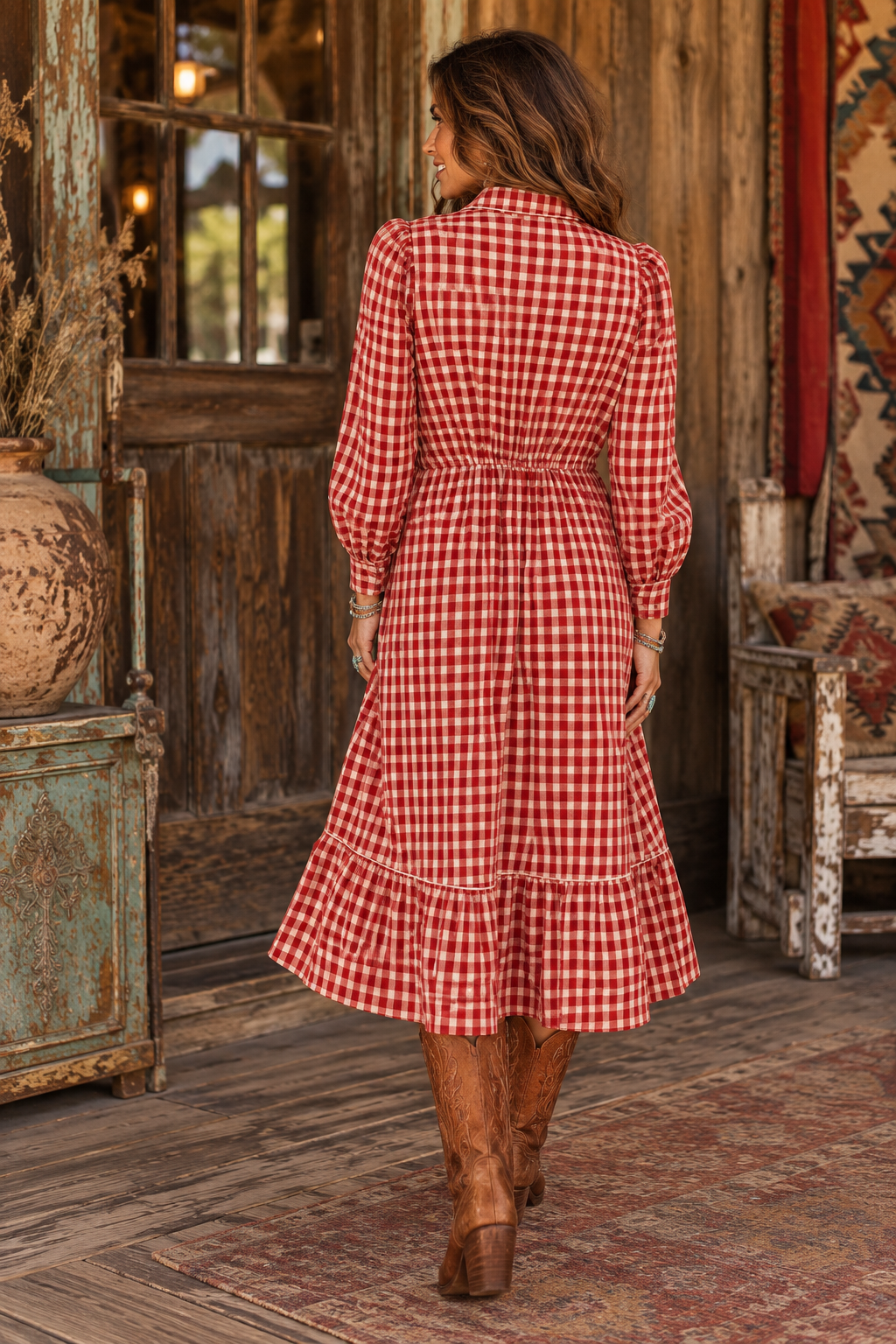 Cherry Pie Red Gingham Dress