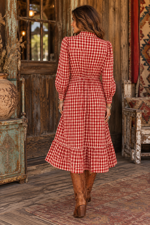 Cherry Pie Red Gingham Dress