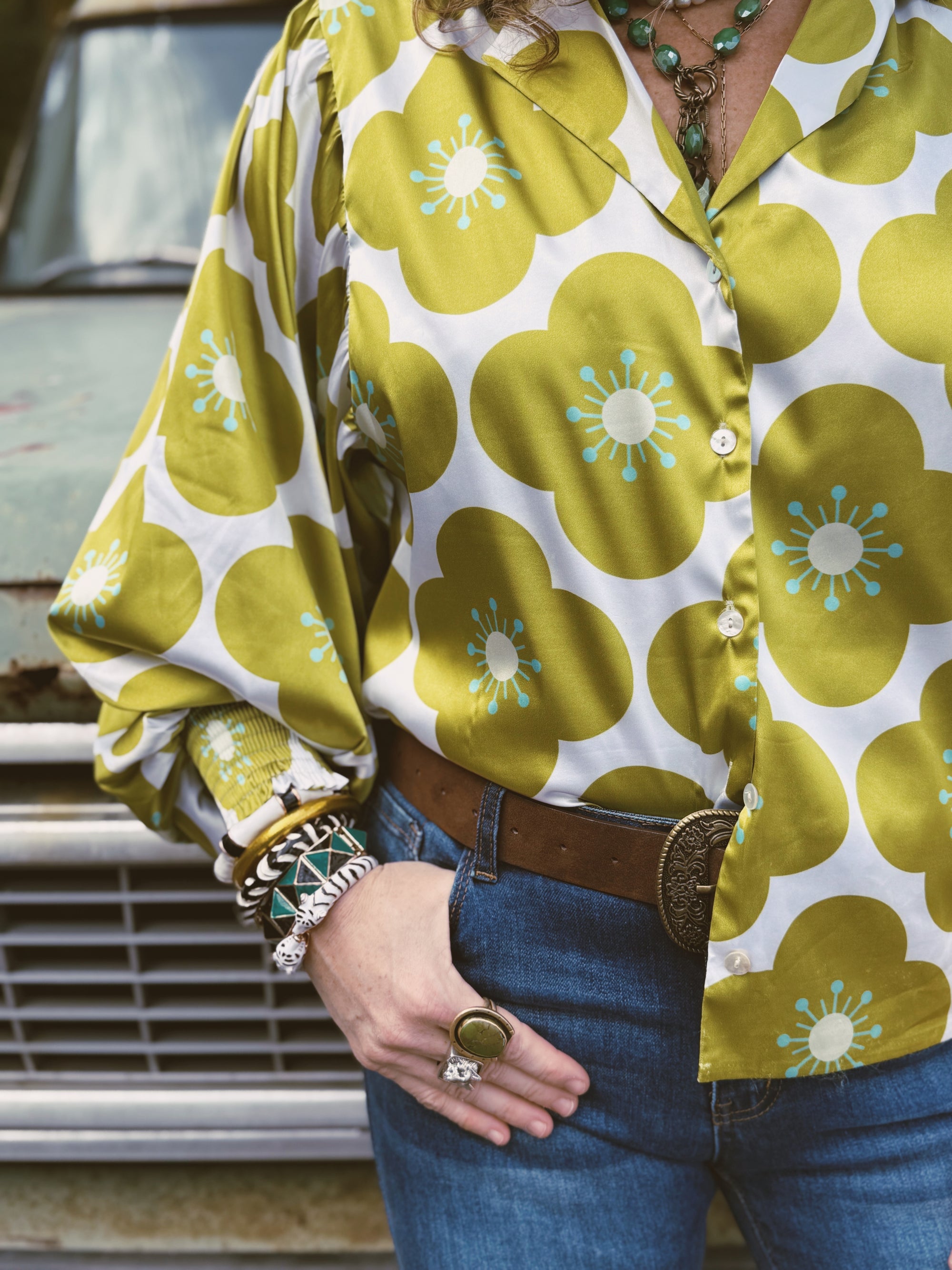 PREORDER JUNE 2025 You Got Lucky Balloon Sleeve Button Up