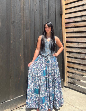 Althea Flowy Tiered Long Skirt