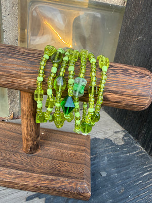 Green Goddess Beaded Bracelet Set