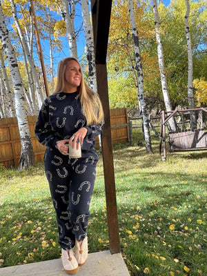 Lucky Lounger Horseshoe Print Sweat Set