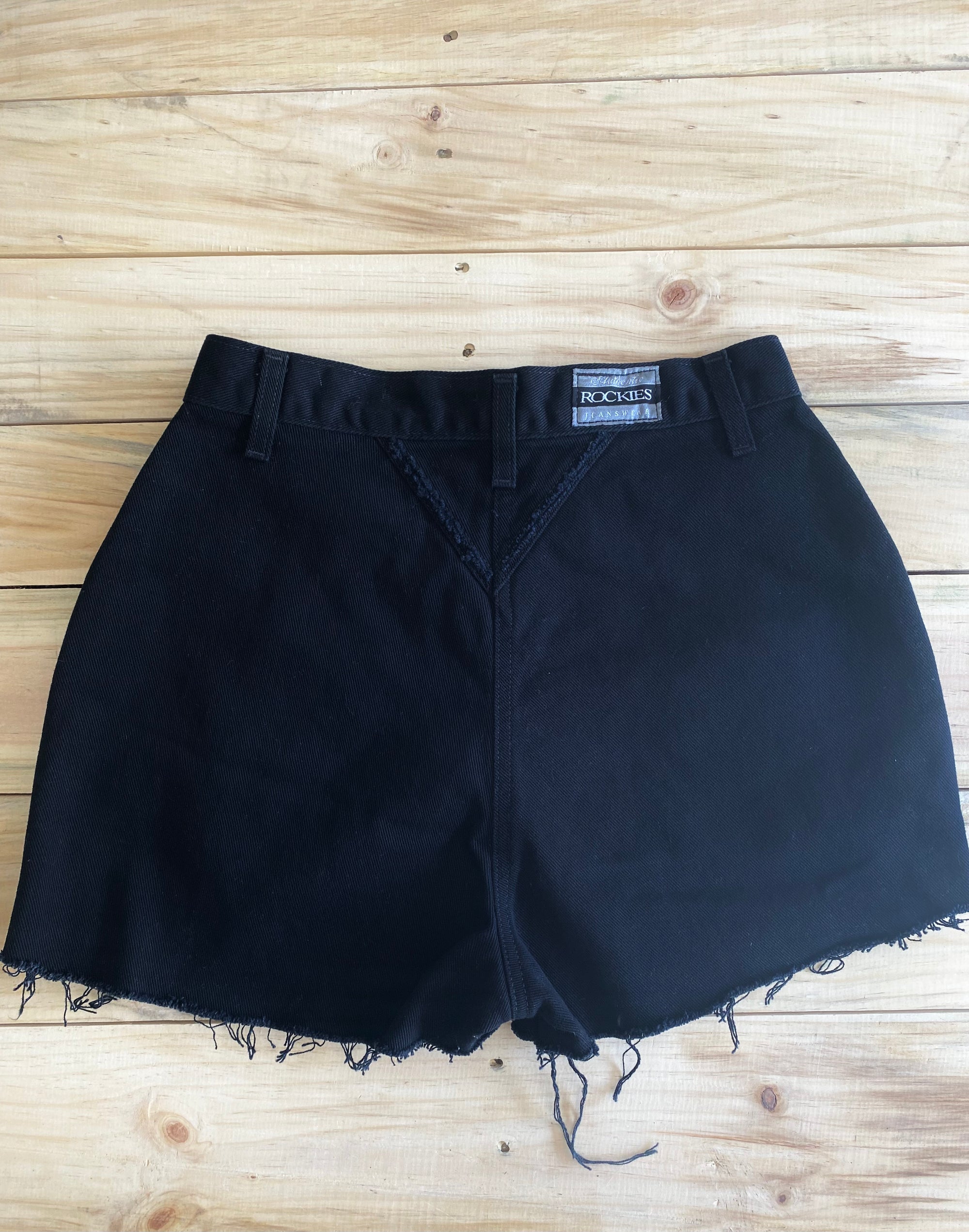 Vintage Black Rockies Reworked High Rise Shorts ~ Size 26 " ~ Queen Bee’s Closet #1164