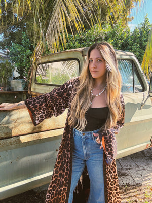 PREORDER Rebel Yell Horse & Leopard Print Reversible Duster PREORDER MARCH/APRIL 2026