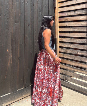 Althea Flowy Tiered Long Skirt