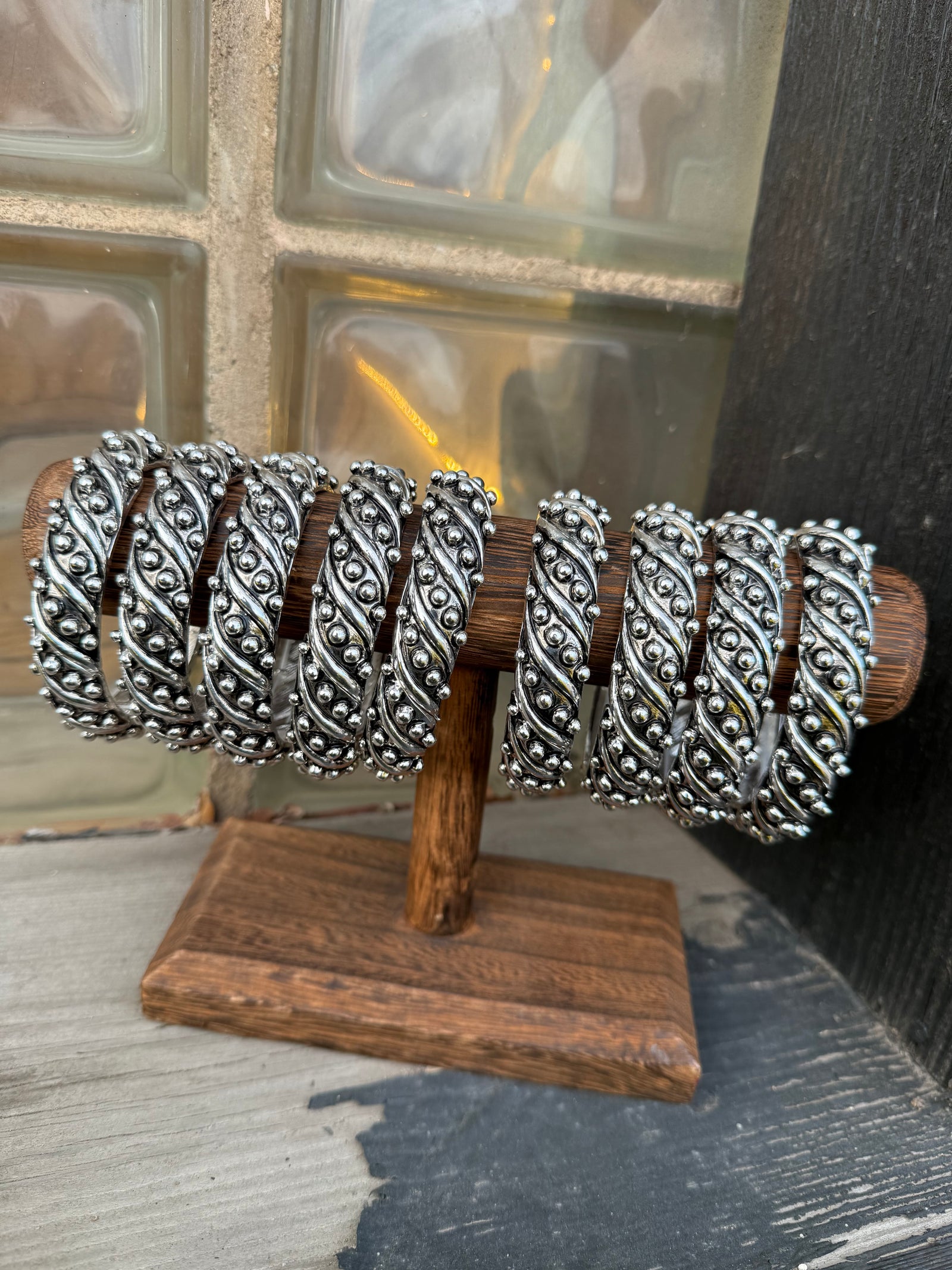 Stone Cold Silver Bangle