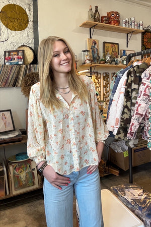 Spring Fling Floral Yoke Blouse