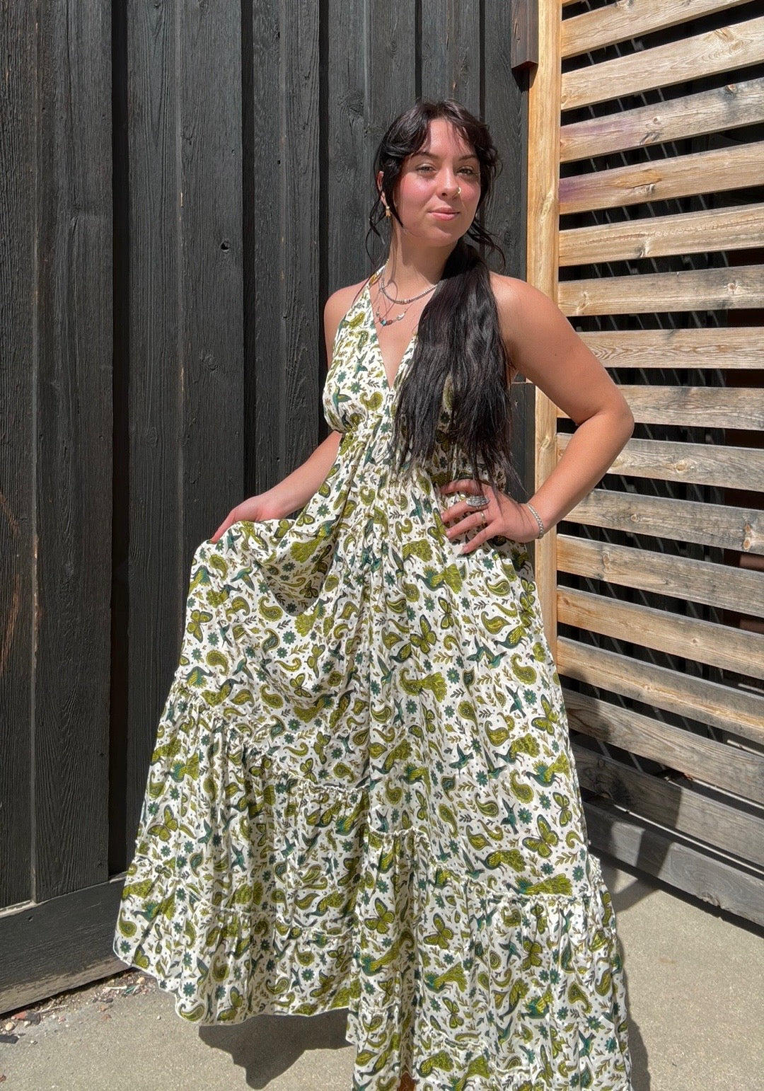 Love Is A Wild Thing Flowy Tiered Maxi Dress Olive