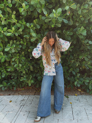 PREORDER Eyes Without a Face Butterfly Button Up Blouse PREORDER MARCH/APRIL 2026