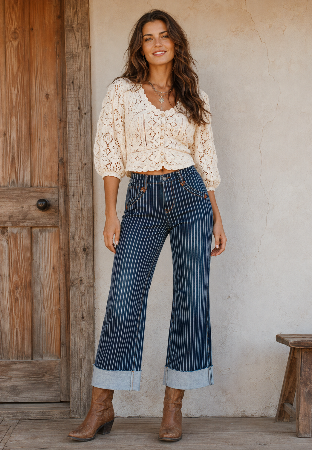 Engine Engine No. 9 Western Pinstripe Jeans