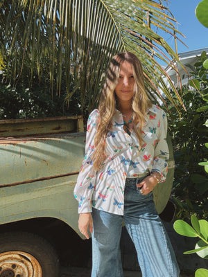 PREORDER Eyes Without a Face Butterfly Button Up Blouse PREORDER MARCH/APRIL 2026