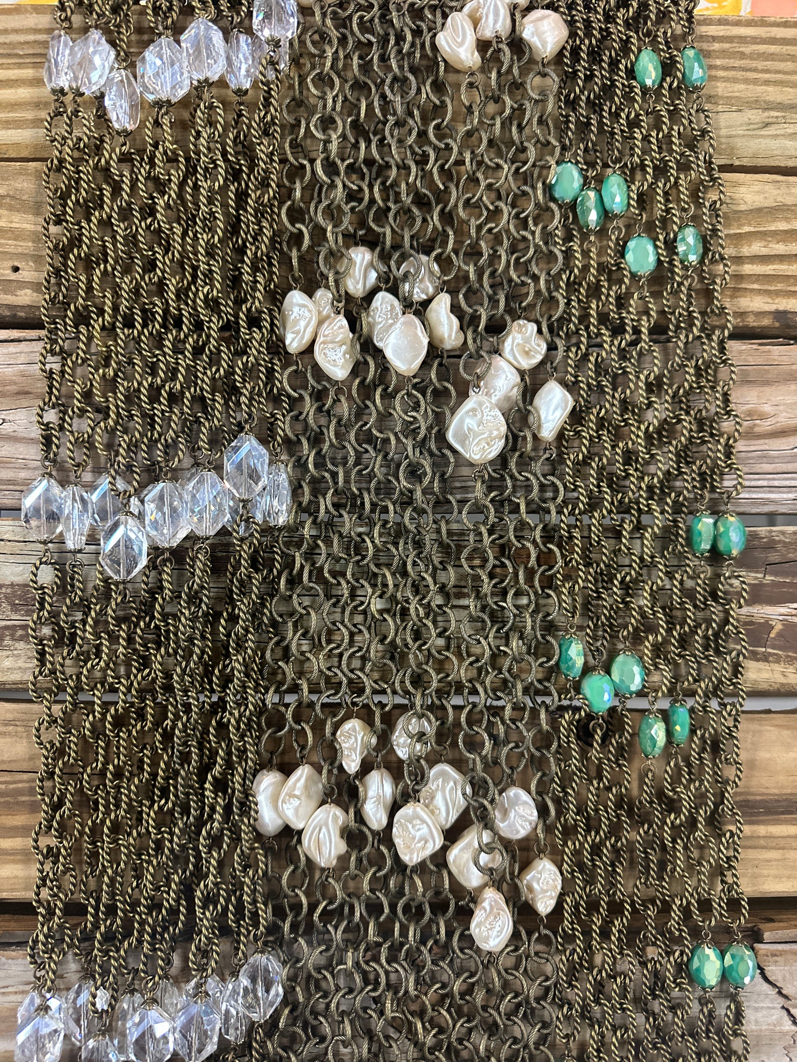 Constellations Chain & Faceted Crystal Lariat Necklace