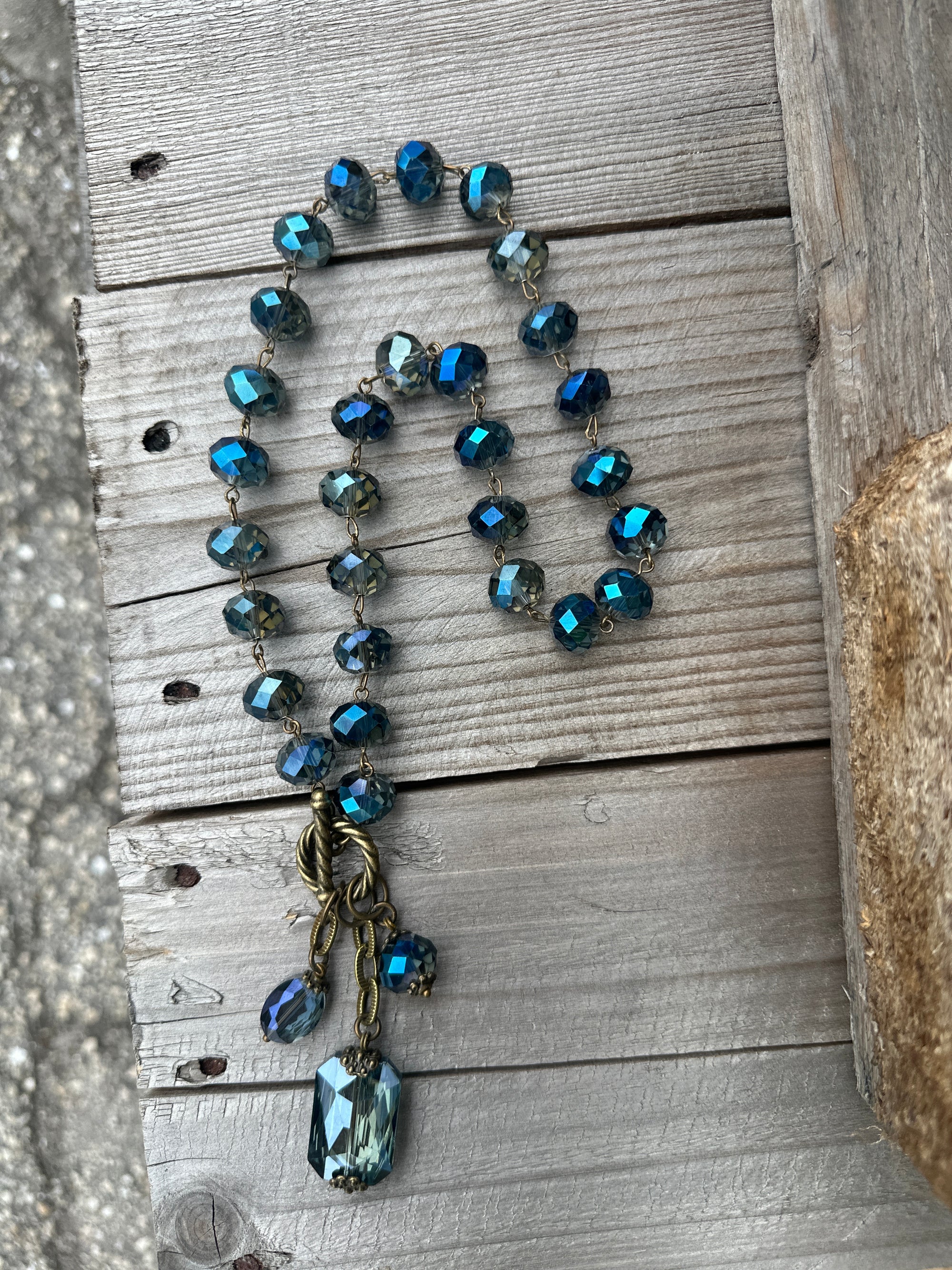 Drops of Jupiter Faceted Crystal Toggle Necklace (custom made to