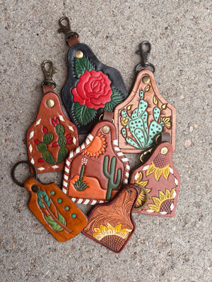 Keep It Together Tooled Leather Key Chain Rings