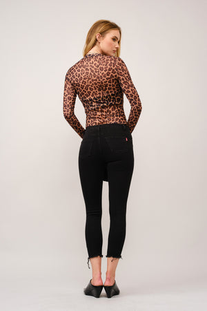 She's A Wild One Leopard Mesh Top