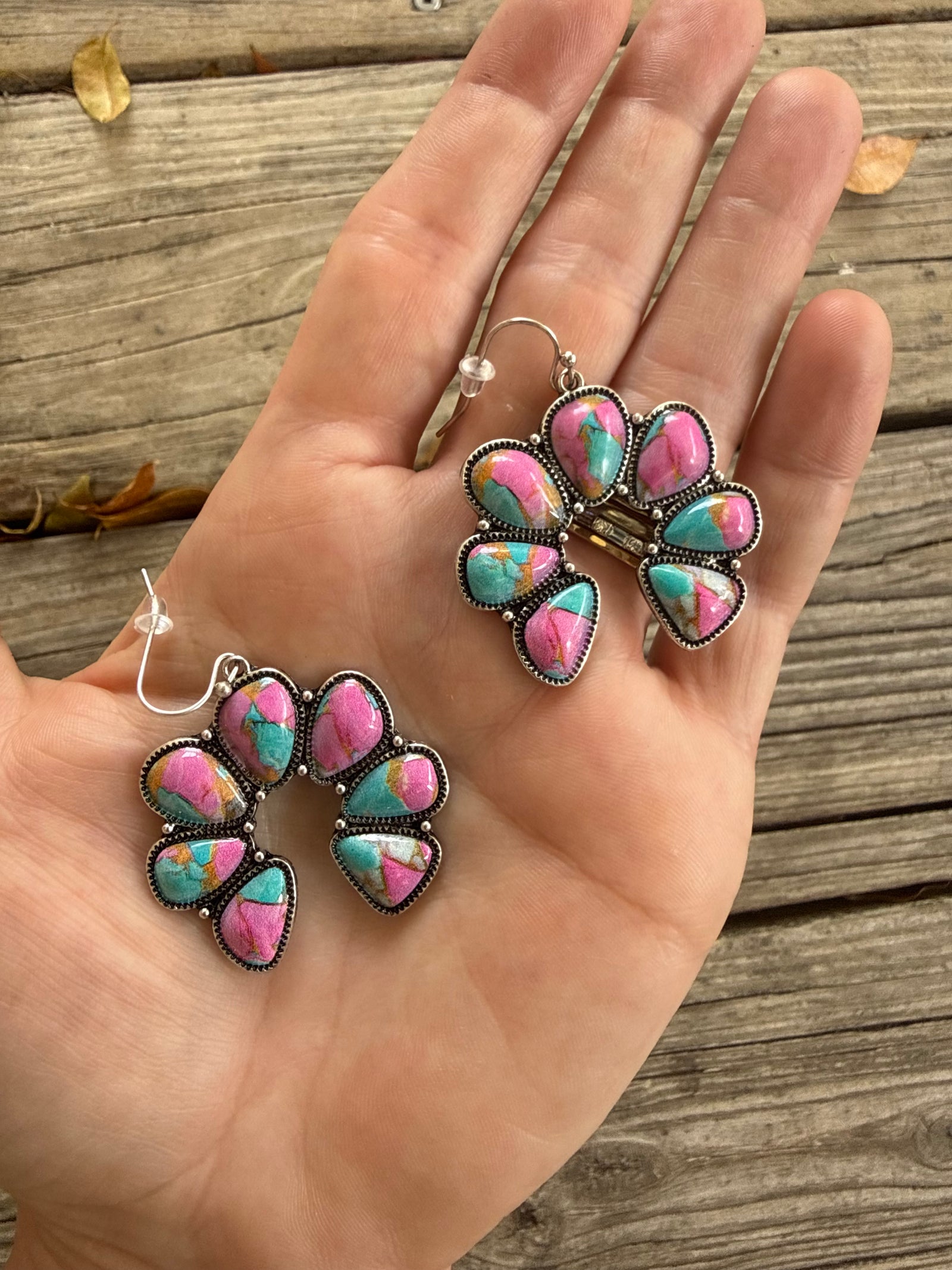 Rodeo Queen Squash Blossom Drop Earrings