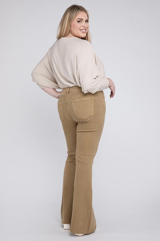 Blibea Bell Bottom Jeans for Women Plus Size Front Seam Black Flare Pants  Wide Leg Denim Pants 16 