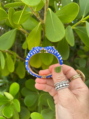 Tigress Enamel Gold Cuff Bracelet