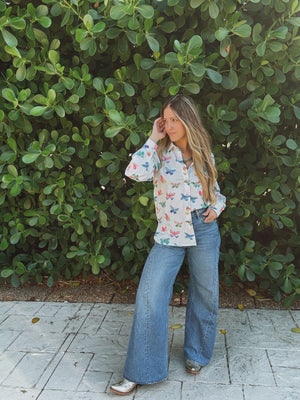 PREORDER Eyes Without a Face Butterfly Button Up Blouse PREORDER MARCH/APRIL 2026