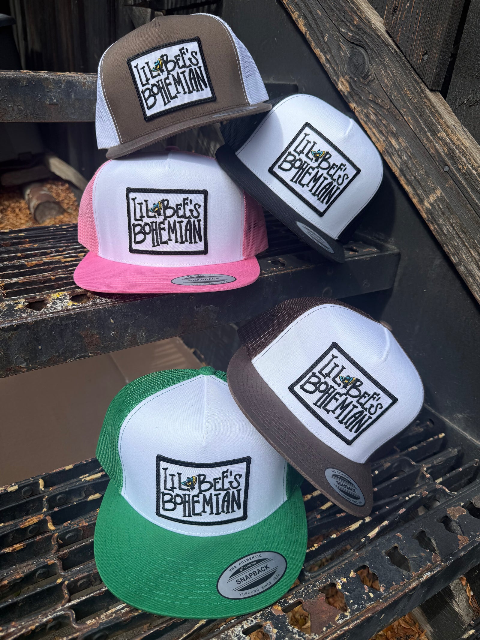 Lil Bee's Bohemian Embroidered Patch Trucker Hat